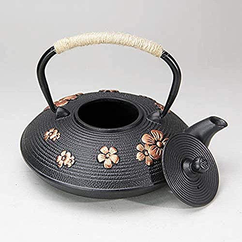 OQHAIR Service À Thé en Fonte Ensembles À Thé Pot en Fonte en Fonte Ese Pot en Fonte Ancien Pot en Fer Eau Bouillante Eau Bouillante Service À Thé Fer 800Ml Décoration De La Maison Présen