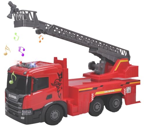 Smart BeBe Scania Extra große Spielzeug mit Lichtern und Sounds Reibung Spielzeug für Kinder (Feuerwehrauto-1)
