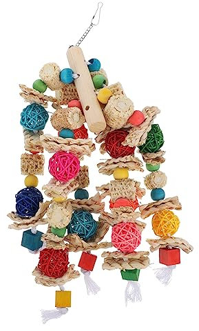 Yardwe Papagei Kaut Spielzeug Vogel Papageienschaukelstange Aus Holz Vogeltrainingszubehör Für Sittiche Papageienkäfigspielzeug Mit Kauspaß Spielzeug Für Papageien Zum Hängen Und Balancie
