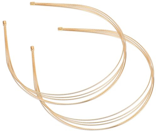 2 Stück Metall-Haarbänder Gold Haarbänder für Frauen, Mehrschichtige Dünnes Metall-Haarband, Gold Eleganter Haarreif für Frauen Mädchen Braut Haarstyling Zubehör