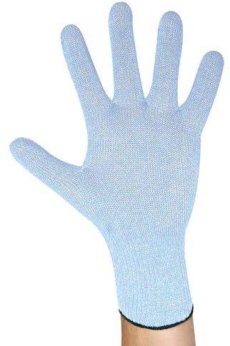 6 Stück Hygostar Schnittschutzhandschuhe Cut Allfood Steel Sensitive| Edelstahlfaser, hellblau, 9/L, Karton, Schnittschutzhandschuhe, Arbeitshandschuhe, Baustellenhandschuhe, Sicherheitshandschuhe