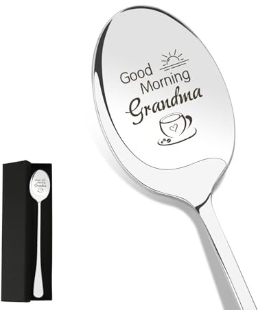 Grandma Mothers Day Gift Stainless Steel Spoon Nana Mothers Day Gift Birthday Grandma Gifts from Dranddaughter Easter Valentines Christmas Thank You Gifts for Nanny Granny Nanna Nana Grandmother