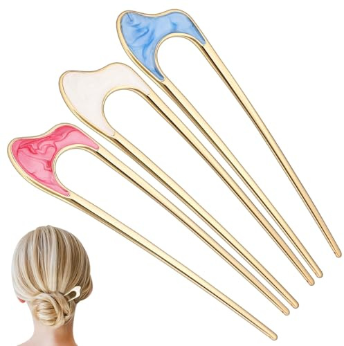 FOMIYES Französische Haarklammern 3 Stück U-Förmige Haarnadeln Für Frauen Robuste Metallclips Für Hochsteckfrisuren Und Stabilen Halt Bei Alltag Und Festen