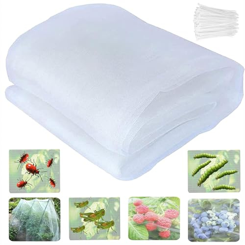 Filet de protection pour légumes, 3 x 10 m, découpable, filet anti-insectes, filet à mailles fines pour la protection efficace des légumes, des plantes, des fleurs et des fruits contre les parasites