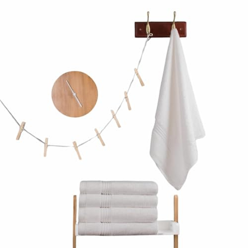Serviette de luxe exclusive en bambou – 700 g/m², ultra douce, très absorbante et respectueuse de l'environnement – Lot de 1 (blanc, essuie-mains)