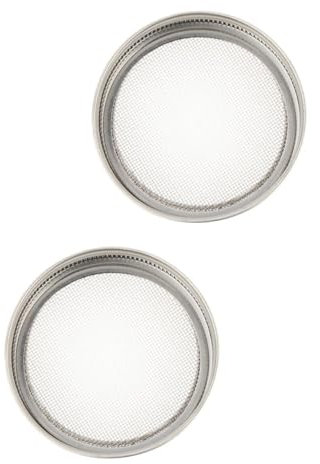 UKCOCO 2pcs Stainless Steel Sprouting Lids Wide Mouth Sprouting Lids for 86mm Mason Jars Strainer with Mesh Screen for Chickpeas and Broccoli