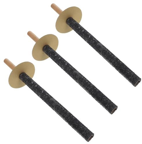 Toyvian 3pcs Outdoor Garden with Stake Fire Torch Light Wooden Handheld Fire Torch for Garden Décor Outside for Backyard Patio