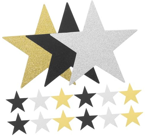 Homoyoyo Estrellas de Papel Recortadas a Mano 30 Piezas Acabado Brillante Surtido de Estrellas Doradas Decoraciones Creativas para Fiestas y Proyectos Escolares