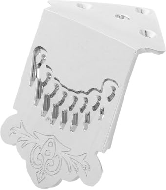BIUDECO Professional Mandolin Tailpiece Silver Metal 8 String Mandolin Tailpiece Replacement for Fixing Strings Maintaining Instrument