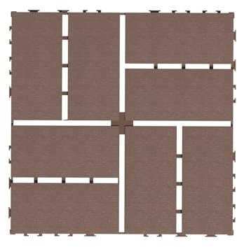 Terrassenfliesen WPC 30x30cm, Kunststoff Klick Fliesen, Fliese in Holzoptik Bodenbelag, Wasserdicht Rutschfest, Geeignet für Balkon und Garten (Rotbraun,4 Fliesen)