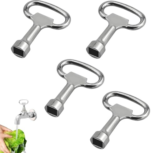 Llaves triangulares y cuadradas universales 4pcs, herramientas metálicas multifunción para armarios eléctricos, contadores de agua y gas, caja eléctrica 8 mm, uso profesional doméstico
