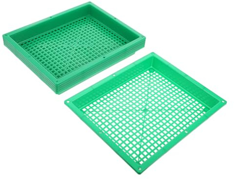 FUTUREORYY 6 Pezzi Vassoi Germinazione Piante in Plastica Verde Piccoli Contenitori per Piantine con Rete di Drenaggio per Casa e Balcone Semenzaio per Germogli Vassoio Seme Resistente e