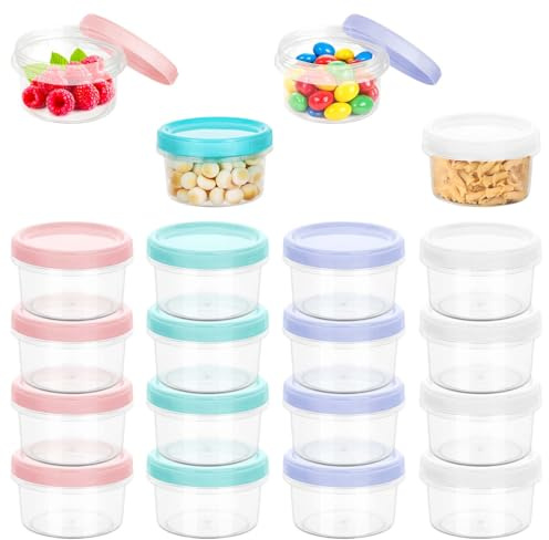 16 Piezas Recipientes de Plástico Alimento,200ML,Recipiente para Pequeñas,Contenedores Herméticos,Almacenamiento de alimentos,Envases para Alimentos,Apto para cocina,armarios,microondas y frigorífico