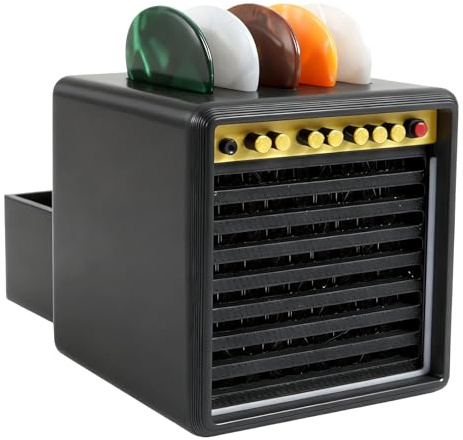 Plektrum Halter, Simulations-Lautsprecher-Form-Gitarren-Pick-Halter mit 5 Plektren, Praktisches Gitarren Zubehör, Musiker Geschenke für Gitarre, Bass, Ukulele Spieler