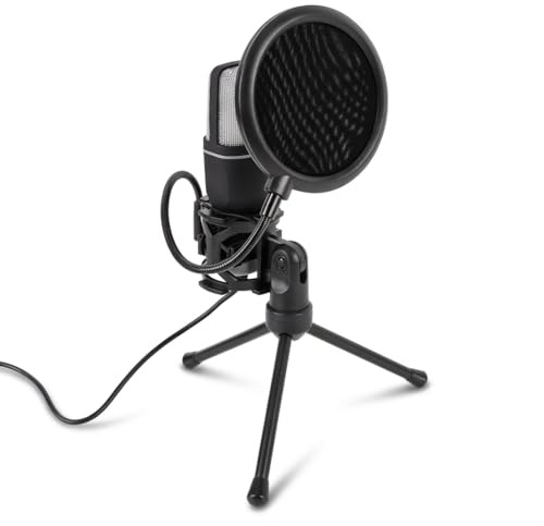 Jectse USB-Mikrofon für PC-Gaming-Kondensatormikrofon RGB mit Stativständer für Podcasts, Videos, Streaming, Kompatibel mit 5 Computer Laptop