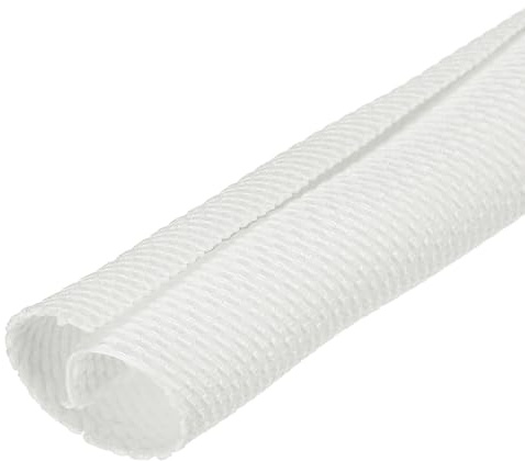 sourcing map Braided Wire Loom, 10ft(3 m) - 5/16(8mm) Wire Split Braided Cable Management Sleeve Automotive Woven Mesh Split Loom Tubing for Multi-Cable Management, White