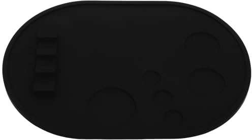 SHINYPASING Lightweight Portable Silicone Makeup Palette Tray for Mixing Foundation and Nail Art, Non-slip Black Cosmetic Paint Tray for Travel and Makeup Enthusiasts