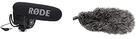 Røde Microphones Videomic Pro R Micrófono Externo para Videocámara, Color Negro + Deadcat Vmpr Accesorio Micrófono
