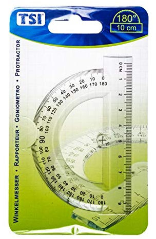 TSI 46208 Winkelmesser 180 Grad mit Lineal 10 cm
