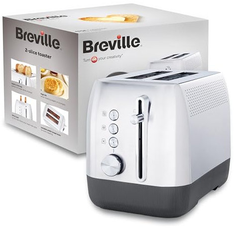 Breville Edge Deep Chassis 2 Slice Toaster | Toasts All the Way to the Top | Brushed Stainless Steel | [VTT981]