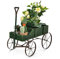 COSTWAY Carrito de Madera Maceta, Maceta Decorativa con Ruedas y 2 Secciones para Plantas, Porta Plantas de Exterior para Jardín, Patio, Terraza 62 x 34 x 60 cm (Verde)