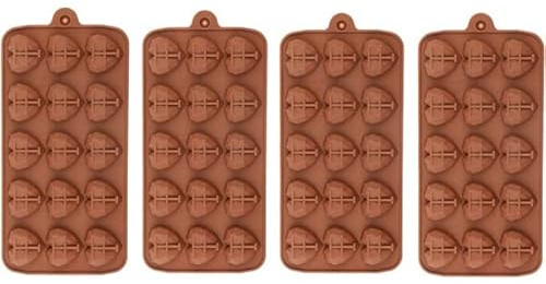 Selecto Bake 4 Pack Chocolate Silicone Dessert Mould 15 Cavity 3D Diamond Heart Shape Mould