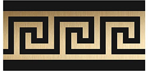 Funlife 3 rotoli di bordo autoadesivo per carta da parati, autoadesivi, in stile greco, per bagno, specchio, cucina, piastrelle, decorazione impermeabile, 10 x 200 cm, oro
