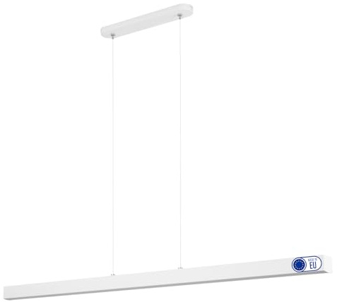 alfalux Hängelampe Hängeleuchte - Deckenlampe aus Metall - 116 cm - LED Lampe - Neutralweiß - Weiß - WI116LED-4K-WEIß