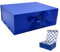 Tekhoho Blau große Geschenkbox 33.5x27x12.5 cm, Premium Geschenkbox mit Magnetdeckel und Schleife für Feiertage Hochzeit Geburtstag Geschenkverpackungen, kariertes Innenfutter…