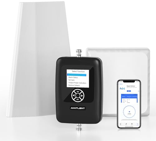 ANNTLENT Amplificador de Señal para Telefono Movil gsm 3G 4G LTE Banda 20/8/3/1/7, Amplificador de Cobertura Movil con Pantalla LCD Táctil Repeater Compatible con Todos los Operadores