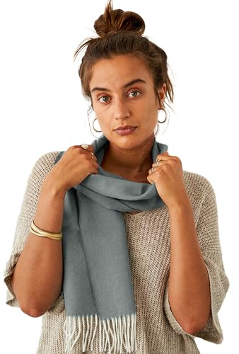 Apikuna® Baby Alpaka Schal mit Fransen für Damen & Herren – Herbst & Winter (180x30cm, Grün) – kuschelig warm und atmungsaktiv, 100% Baby Alpaka Wolle