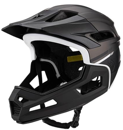 Harilla Full Face Bike Helmet Bicycle Biking Helmet Mountain Bike Full Face Mtb Helmets Unisex Removable Washable Lining Helmets for Adult Men Women Mountain Biking, Titanium Black