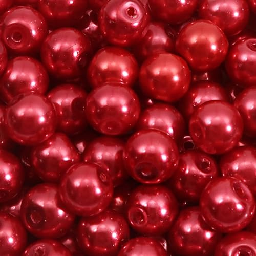 TOAOB 100pz Perle per Braccialetti 10mm Perla per Bigiotteria Rosso | Perle in Vetro, Decorative Perline per Bracciali Collane Fai Da Te Bracciali Artigianato Gioielli