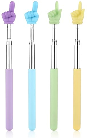 4uds Punteros para Profesores, 4 Colores Punteros Telescópicos para Profesores Puntero Extensible Puntero de Mano para Aulas Presentaciones Pizarras Blancas Preescolares Altavoces (2 Estilos)