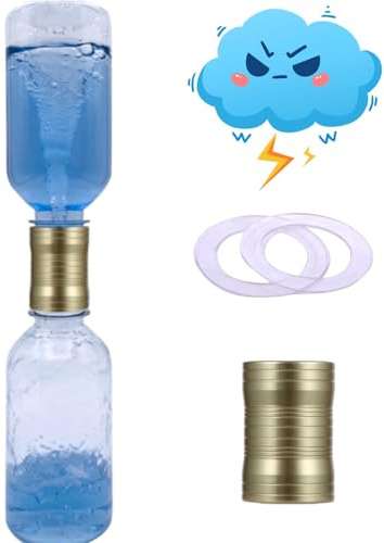 Tornado Maker, giocattolo meteorologico, tubo di collegamento in alluminio ultraleggero, include 2 bottiglie vuote, giocattolo a tenuta stagna, adatto per esperimenti scientifici per bambini (dorato)