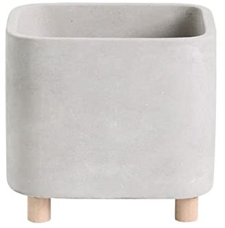 LUZZILE Vasi di Terracotta per Piante Vaso da Fiori Semplice in Cemento Vaso da Fiori succulento dai Piedi Alti Vaso da Fiori Verde Desktop Creativo Piccola pianta in Vaso Vasi per Piante(Square)