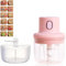 Electric Garlic Chopper, Wireless Food Chopper, Mini Garlic Chopper, Electric Meat Grinder, Portable Small Food Processor Garlic Grinder Masher Onion Chopper Kitchen Gadgets (250ML+100ML)