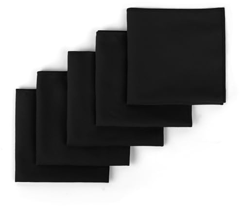 Scotamalone Schweißabsorbierende Sporttaschentücher aus Mikrofaser für Herren, zum Ableiten von Schweiß von Händen, Gesicht, Körper, Schwarz, 11.82inch