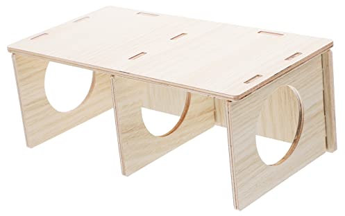 ibasenice Cabane en Bois pour Hamster Fenêtre Transparente, Refuge Naturel en Bois Massif, Petit Format, Habitat De Jeu Et Repos pour Rongeurs Et Cochons D’Inde, Accessoire pour Cage à Hamster