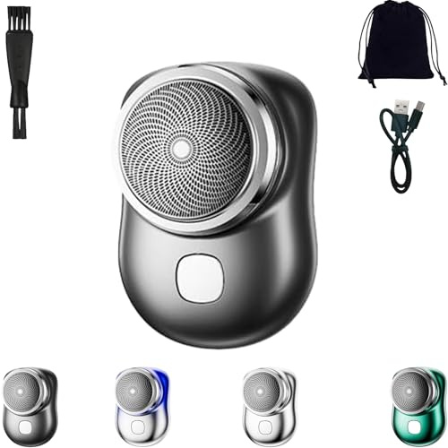 Rasoir électrique portable de poche pour hommes, étanche, lavable et portable pour les voyages, avec affichage numérique, pour une utilisation humide et sèche (Noir)