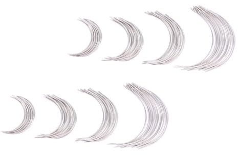 Angoily 96pièces Aiguilles Courbées pour Couture De Tapis Toile Outils De Maroquinerie Légers Et Compacts Aiguilles à Coudre pour Réparation Artisanale