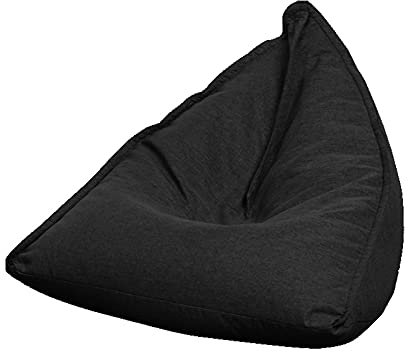 Sitzsack mit Stauraum für Kinder und Erwachsene (ohne Füllung) Bezug für Balkonstuhl für drinnen und draußen, Schwarz, 80 * 100 * 75cm