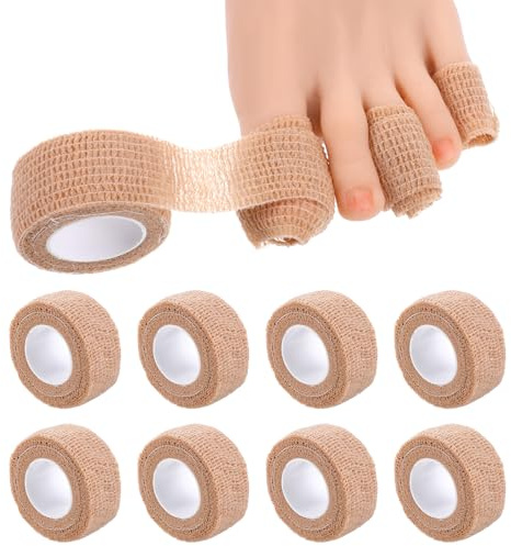 KFHENSOMR Lot de 8 rouleaux de bandages de protection pour gros orteils, autocollants de 2,5 cm, coussinets de protection pour petits ongles cassés pour homme et femme, soulagement de la douleur au