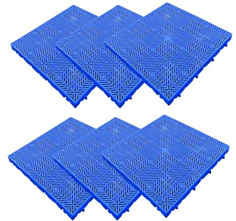 WTLONBF Paletas de plástico, 80 x 80 cm, Azul, empalmable, para almacén, Ligeras, para exhibir en el Suelo, para cocinas, supermercados, garajes, armarios Exteriores y trasteros.
