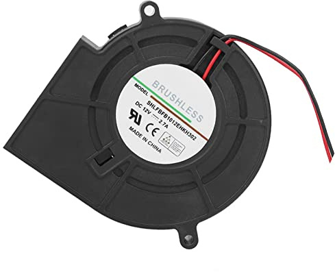 Phefop Small Blower Fan, Plastic 12V 2.7A Portable BBQ Turbo Blower Variable Speed Centrifugal Fan for Picnic Camping Charcoal Outdoor Cooking Radiator Desktops Computers