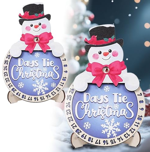 Décoration Couverts Noël Calendrier de compte à rebours de Noël en bois