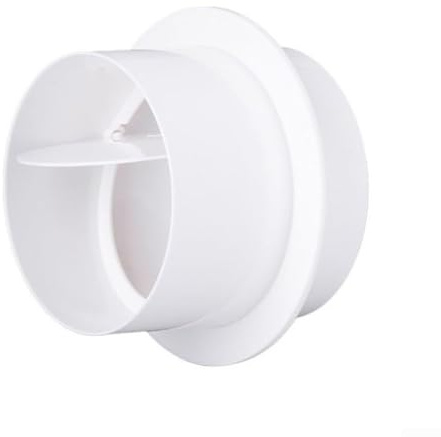 Válvula de retención de ventilador de PVC para ventilación en baños y cocinas, amortiguador de flujo de aire redondo para detener el reflujo de aire y mejorar la circulación del aire (120 mm)