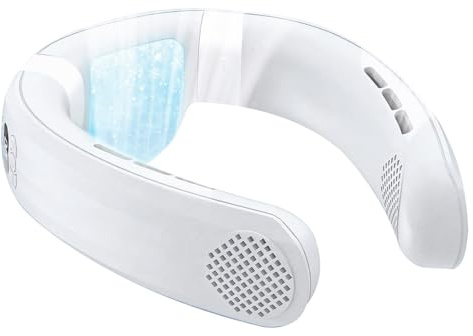 YZYOE Ventilatore di raffreddamento multifunzionale ricaricabile, ventilatore di collo sospeso silenzioso portatile, tre modalità compressione a freddo/velocità del vento.