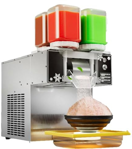 Tritaghiaccio professionale per granite, tritaghiaccio elettrico da 750 W con velocità regolabile, fabbricatore di ghiaccio a forma di fiocco di neve in acciaio inossidabile per dessert, bar e uso d