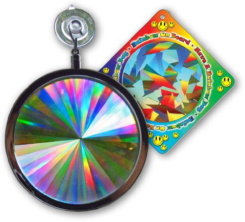 Rainbow Symphony - Rainbow Window Suncatcher – Prism Light Catcher for Windows Creates Vibrant Rainbows – 4 Hanging Sun Catcher with Axicon Pattern and Bonus Decal – Made in USA